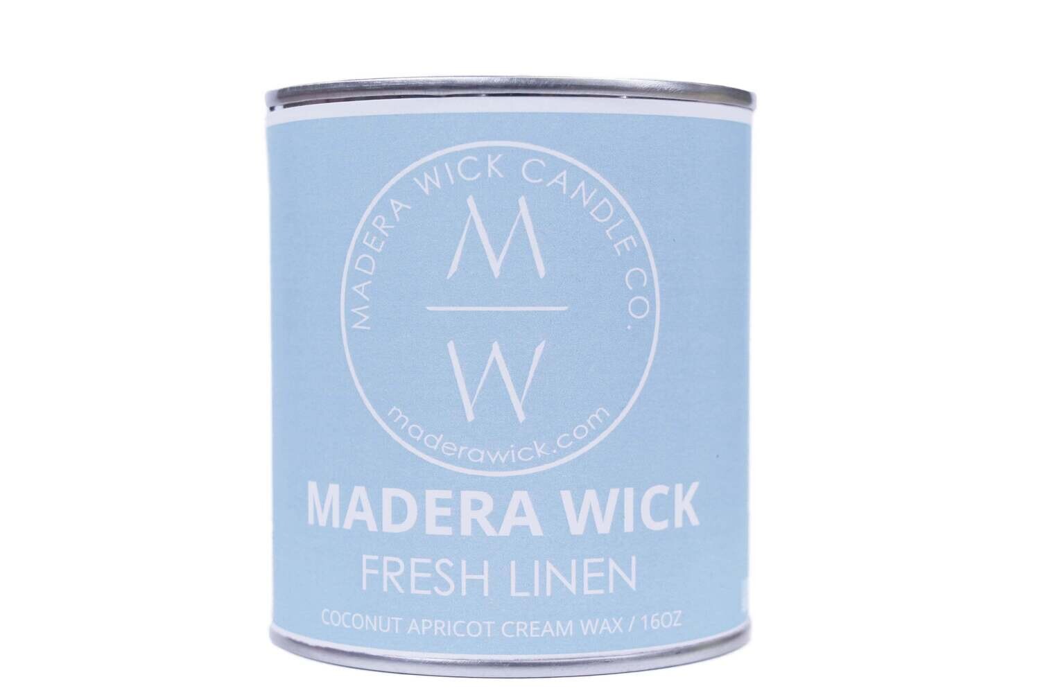 Fresh Linen Wooden Wick Candle